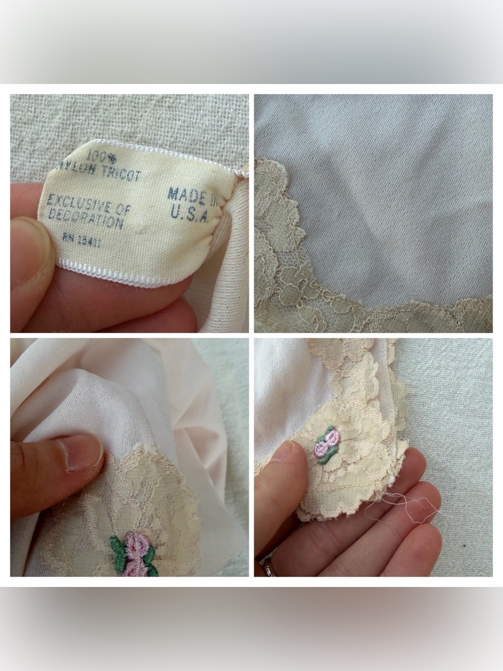 Vintage 60s Movie Star Mini Lace Slip Skirt, Coquette Cottagecore Boho Fairy - Picture 4 of 6